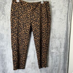 Leopard Print Stretch Pants - Brown & Black